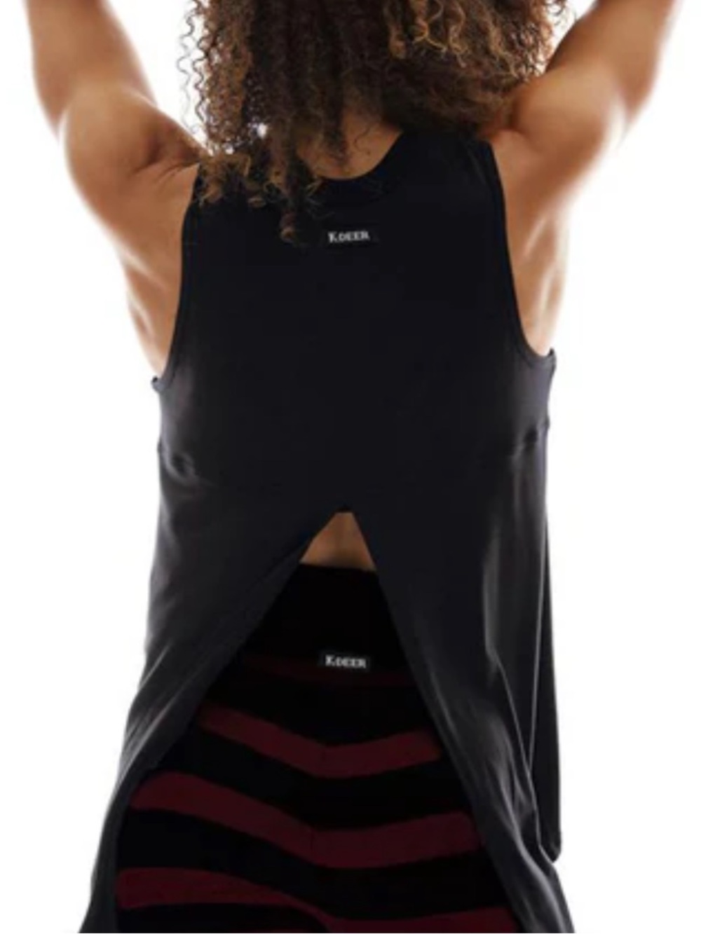 K-Deer Black Hero Tank Split-Back Athletic Top